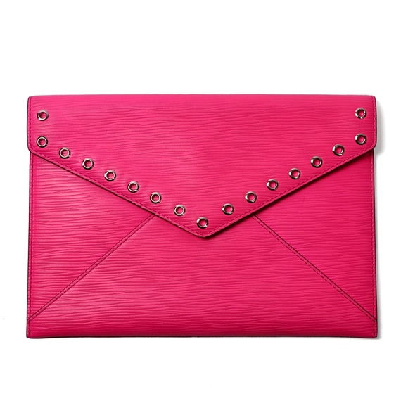 Rebecca Minkoff Handbags - REBECCA MINKOFF Leo Clutch HOT PINK with Grommets